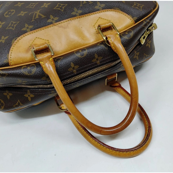 Women's Louis Vuitton Brown Monogram Leather Deauville Handbag - Picture 4 of 9